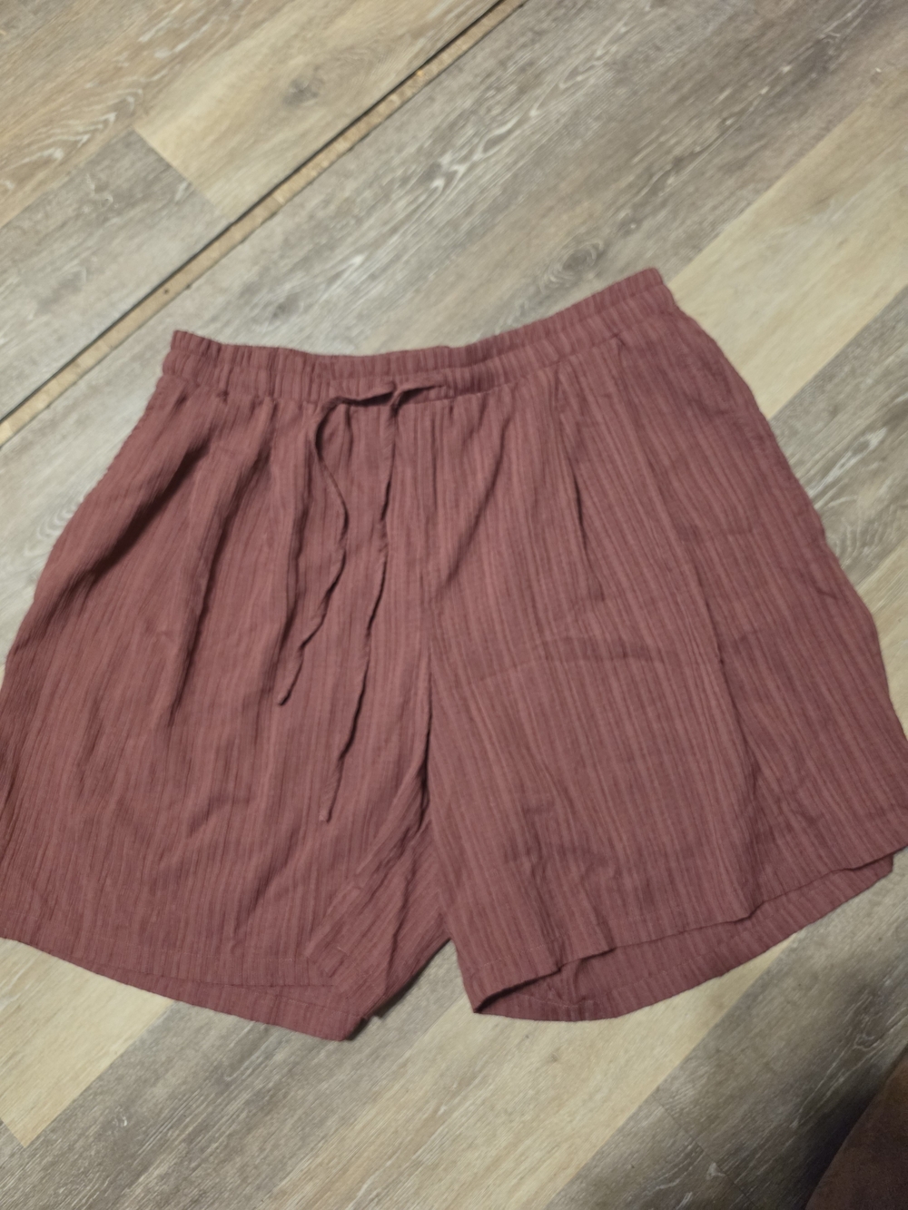 Womens Casual Drawstring Shorts - Brick Red